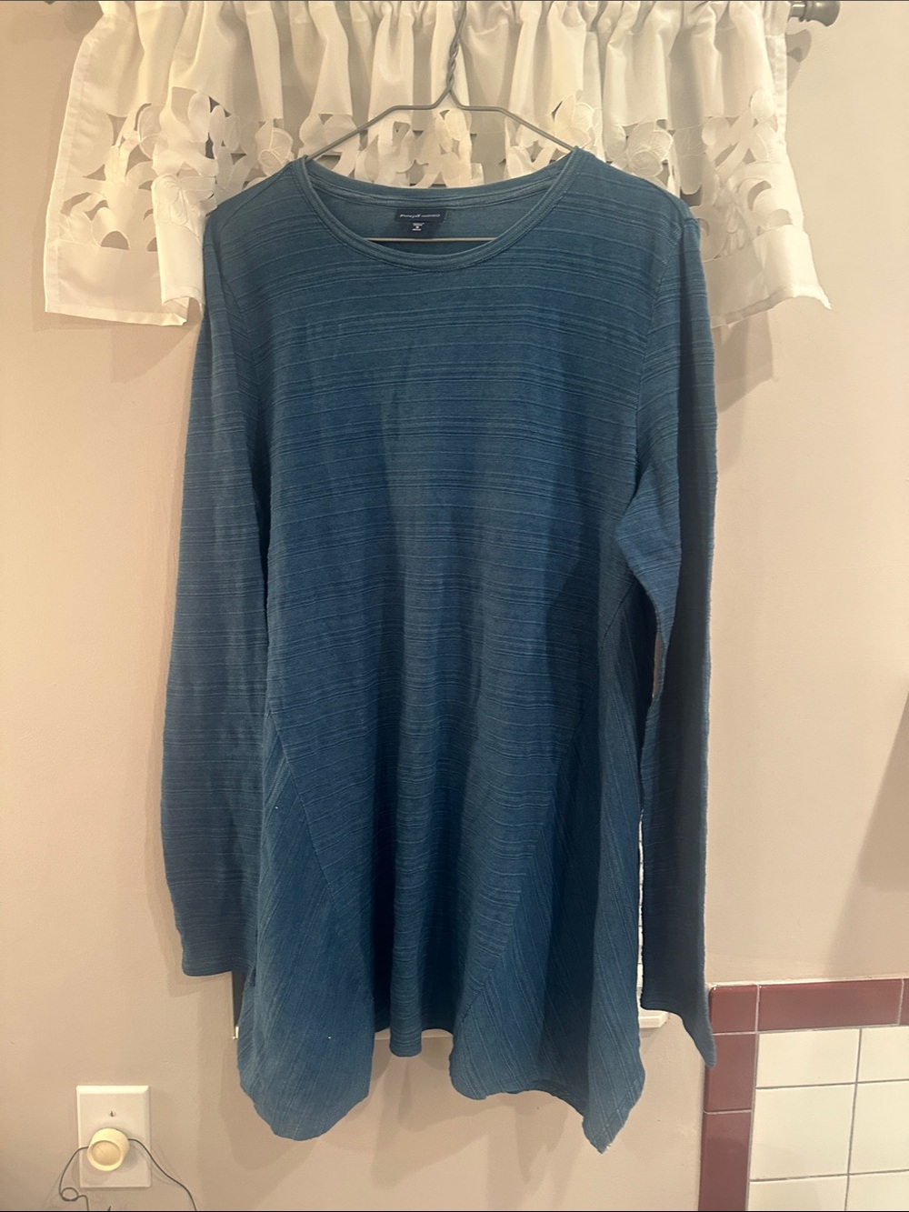 Ladies, Pure Jill indigo, long sleeve cotton
 tee
